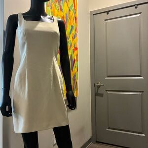 Cache Cream Square Neck Mini Dress